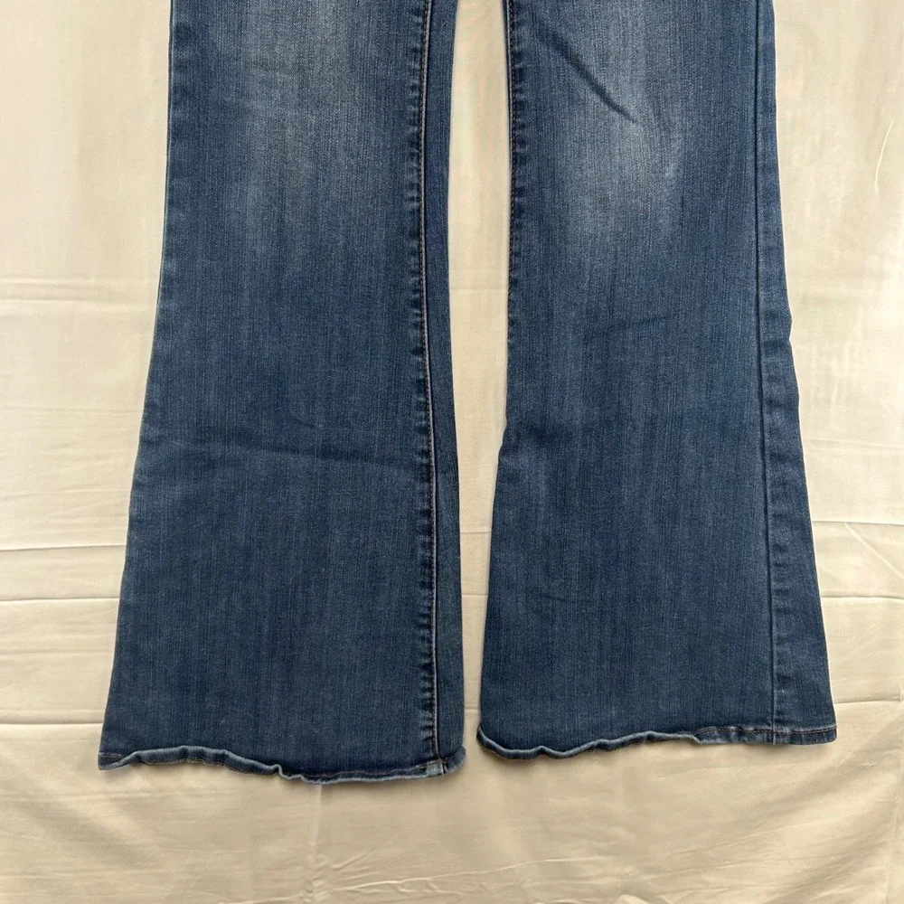 S.O.N.G. Flare Jeans Womens 00/23‎ Blue Lace-Up Back High Rise Fit N Flare